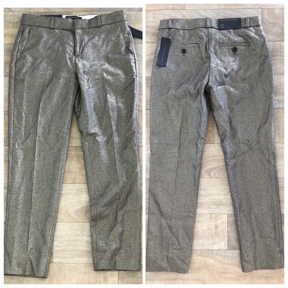 Banana Republic Avery Gold Metallic Pants sz 0 - Picture 2 of 3